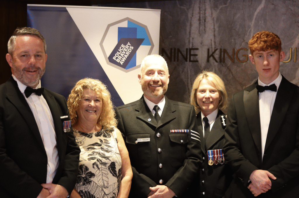 The Northumbria Police delegation pose at the national Police Bravery Awards in London