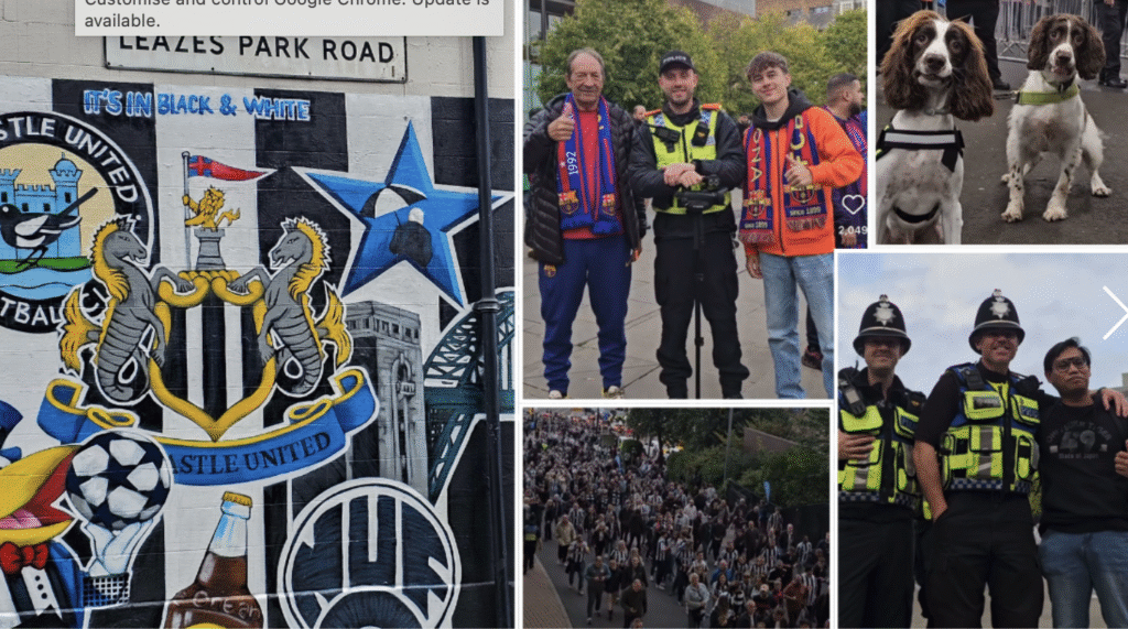A collage of pictures mark the build up to the Premier League football derby between Newcastle and Sunderland